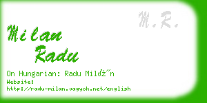 milan radu business card